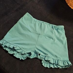 Teal Ruffle Girls Shorts Size 10